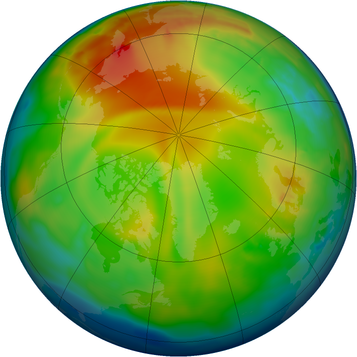 Arctic ozone map for 10 January 2013